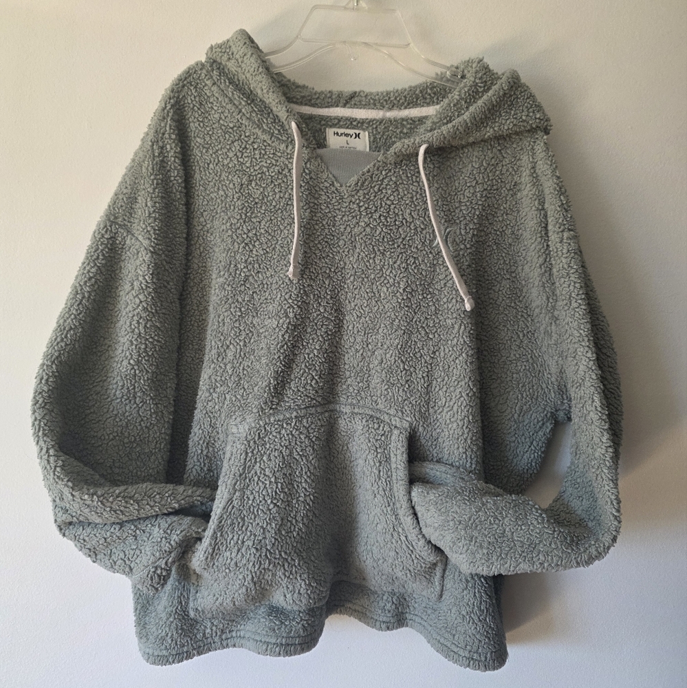 Hurley Cozy Gray Sherpa Hoodie